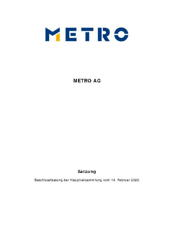 Satzung der METRO AG
