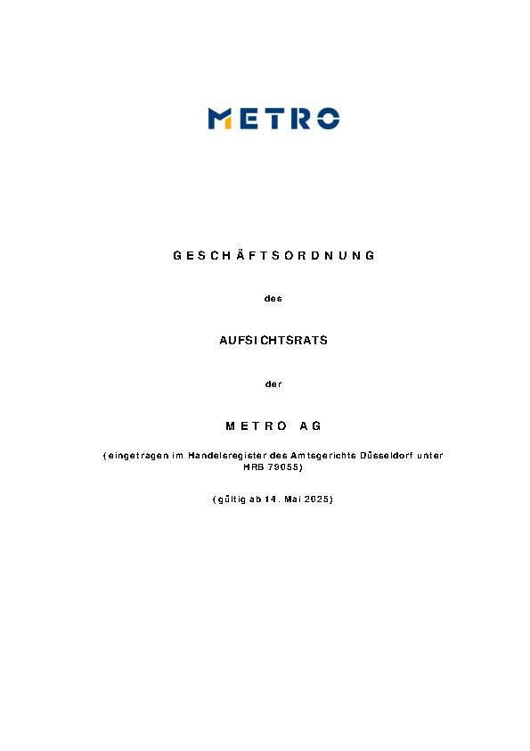 Geschäftsordnung des Aufsichtsrats der METRO AG
